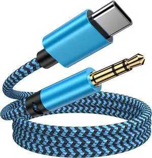 USB C to 3.5mm Audio Aux Jack Cable 3FT Type C to Headphone Audio Adapter Hi-Fi Car Stereo Braided Aux Cord for  Galaxy A16/A15/A54/A55/S25/S24 Ultra/S23/S22/S21/S20/iPhone 16/Pixel 9/8