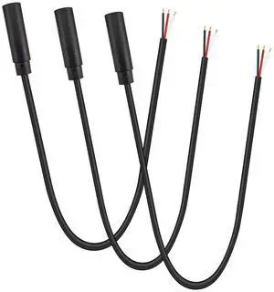 (3 Pack Replacement 3.5mm Female Jack to Bare Wire Open End TRS 3 Pole Stereo 1/8 3.5mm Jack Plug Connector Audio Cable for Headphone Headset Earphone Cable Repair