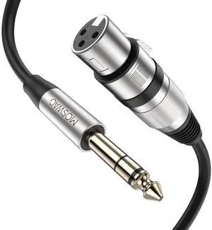 XLR Female to 1/4 TRS Cable 6.35mm TRS Jack 3M/10FT Microphone Cable for Power Amplifier Audio Sound Consoles Mixer SoundBox Microphone Receiver Professional Camera