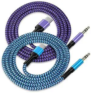 Aux Cord to USB C [2Pack/3.3ft] USB C to 3.5mm Audio Aux Jack Cable Type C to AUX Headphone Jack Male Cable for Car/Home Stereo Speaker for iPhone 16Pro Max 16 15Pro 15Plus Galaxy S25 S24Ultra Pixel