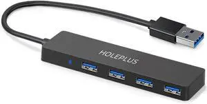 4-Port USB 3.0 Hub Ultra-Slim Data USB Hub for MacBook Mac Pro Mac mini iMac Surface Pro XPS PC Flash Drive Mobile HDD (U1 0.59ft)