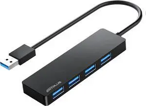 USB Hub Multiport USB Splitter Adapter 0.8ft Portable Slim USB 3.0 Hub USB Extender for Laptop PC MacBook iMac Surface Pro Mac Pro Flash Drive XPS Mouse HDD