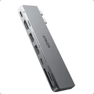 USB C Hub for MacBook 7-in-2 with 4K HDMI Compatible with Thunderbolt 4 1 Type C and 2 USB A Data Ports for MacBookPro 13 Inch MacBookAir M1 / M2 and More