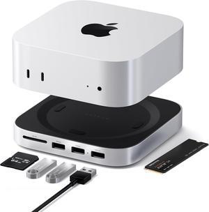 Mac mini M4 Hub & Stand with NVMe SSD Enclosure Mac mini M4 Dock with 2xUSB A 10Gbps USB A Data Port SD Card Reader for Mac mini M4 Mac mini M4 Pro - Silver