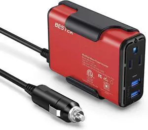 150W Power Inverter DC 12V to 110V AC Converter 4.2A Dual USB Car Adapter Thinner Design with ETL Listed