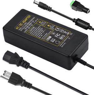 24V DC Power Supply 6A 144W 100-240V AC to DC Adapter with 5.5mm x 2.5mm&2.1mm Output Plug 24Volt 6Amp Power Supply 5Amp 4Amp 3Amp 2Amp 1Amp Adapter for 24V LED Strip Light CCTV Cameras Printer