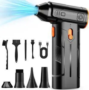 Compressed Air Duster 130000RPM Cordless Electric Air Duster with Brushless Motor Replaces Compressed Air Cans Rechargeable and Variable Speed Air Blower for Home Outdoor Computer Keyboard Car