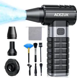 Compressed Air Duster 4-Gear Adjustable 300000RPM Electric Air Duster Rechargeable Brushless Motor Mini Cordless Air Blower for Keyboard Electronics Car and Home Cleaning Replaces Compressed Air Can