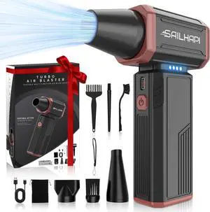 SAILHAP Compressed Air Duster 300000RPM Cordless Electric Duster Brushless Motor Replace Canned Air Rechargeable Durable Blower for PC Car Computers Keyboard Snow Removal & Outdoor Great Gift