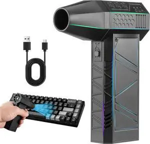 Compressed Air Duster 130000RPM Electric Air Duster 3 Gear Adjustable Turbo Fan X3 Cordless Air Blower with Rechargeable Battery Mini Blower for PC/Laptop/Keyboard/Car/Home Cleaner