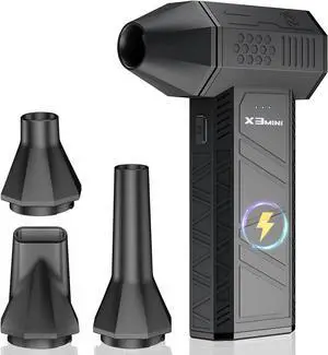 Compressed Air Duster 180000RPM Electric Air Duster Rechargeable Cordless Air Blower with 3-Gear Turbo Fan Canned Air Alternative for Keyboard PC Computer Car Home & Outdoor Use (Pure Black)