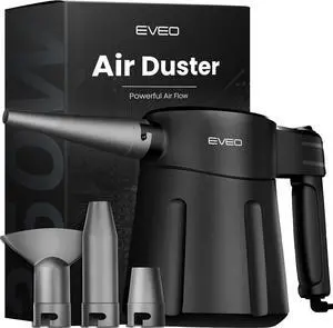 ? Electric Air Duster PC Cleaning Kit (Vac) - MAX Flow PC Cleaner Computer Duster PC Air Duster | Electric Duster - Air Blower Duster for Computer Laptop Keyboard & More - AX Black (350W)