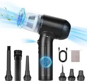 Compressed Air Duster Electric Air Duster Portable Air Blower with 3-Gear Electric Blower with LED Light Mini Blower for Computer Electronics Car and Home Cleaning(90W)