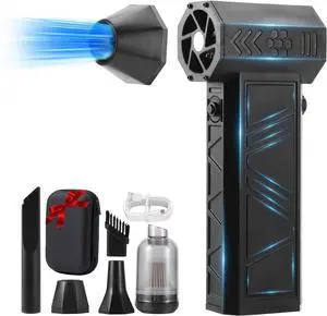 Electric Compressed Air Duster - 20 0000 RPM Rechargeable Cordless Turbo Blower Portable Air Blower Gun for Cars PC Keyboard Home & Outdoor Dust Cleaning (Replaces Compressed Air Cans)
