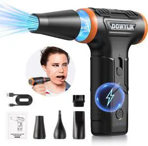 Compressed Air Duster 220000RPM Canned Air Duster for Computer Cleaning Kit 3 Speed Compressed Air Can with LED Light Electric Air Duster for Cleanning Car PC Electronics