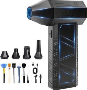 Compressed Air Duster 3-Gear Electric Air Duster Rechargeable Super Power Air Blower with Brushless Motor Mini Blower for Computer Keyboard Car House Office Outdoor PC