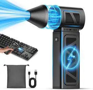 Compressed Air Duster 360000 RPM Electric Air Duster Rechargeable Cordless Air Blower Power Turbo Fan 5 Gears Adjustable Jet Dry Blower Replace Air Can for Keyboard Computer Car Outdoor Home