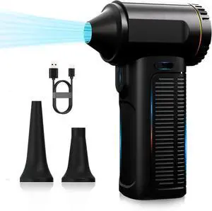 Electric Compressed Air Duster 130000RPM Adjustable Infinitely Speed Handheld Mini Blower Cordless 8000mAh Portable Power Turbo Jet Fan Cleaner for Car Keyboard Computer PC