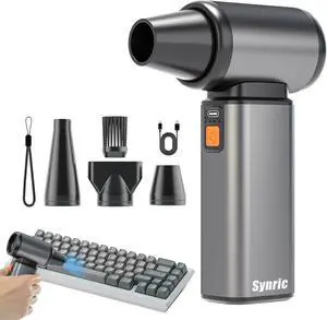 Compressed Air Duster Stepless Speed Electric Air Duster Metal Shell Air Blower with Brushless Motor 120000 RPM Keyboard Cleaner Replaces Canned Air for Outdoors Car Home Cleaning