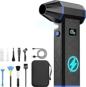 Compressed Air Can for Computers 130000RPM Compressed Air Duster PC Blower Keyboard Cleaning Kit with LED Display & Light 4 Gear Adjustable Computer Cleaner Car Duster