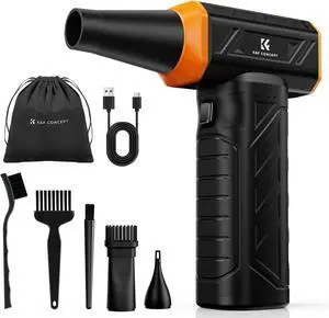 Long-Lasting Compressed Air Duster, 8000mAh-150min Endurance| 150000RPM|LED Light|3 Gear Adjustable|Rechargeable Brushless Motor|for Computer, Keyboard, Car, Home