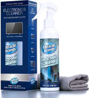 MiracleSpray for Electronics Cleaning Safe Multisurface Cleaner for Any TV Phone Monitor Keyboard Screen Computer Includes Microfiber Towel - 8 Ounce Kit