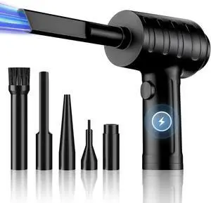 Compressed Air - 3-Gear to 51000RPM Type-c Fast Charge & Long Lasting Battery Air Duster for Computer Cleaning Dust Crumbs Scraps Black