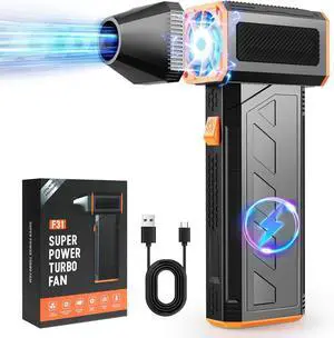 Electric Compressed Air Duster 130000RPM Super Power Turbo Jet Dry Violent Fan Mini Handheld Dust Leaf Car Snow Blower Rechargeable Refillable Computer Keyboard PC Electronic Duster Pressurized Air