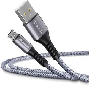 Micro USB Cable Android Charger 6ft 2PACK PS4 Charger Cord - High Speed 2.0 USB A Male to Micro USB Nylon Braided Cable for Android Phone