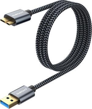 Micro USB 3.0 Cable 3.3FT 5Gbps USB A Male to Micro B Hard Drive Cable Compatible with Galaxy S5 Note 3 Toshiba Canvio Camera Hard Drive