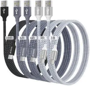 USB to USB C Cable USB A to Type C Charger Cord Fast Charging (5-Pack 3/3/6/6/10ft) for  Galaxy S25 S24 S23 S22 S21 S20 A15 A16 A25 A26 A35 A36 A55 A56 iPhone 16 15 Moto G Pixel