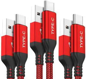 USB C Cable 3-Pack (10ft+6.6ft+3.3ft) 3.1A USB A to USB-C Fast Charger Cord Compatible with iPhone 16 15 Pro Max Sam.Sung Galaxy S24 S23 S22 Note S21 S20 Plus iPad 10 Air 5 4 Mini 6 LG Moto
