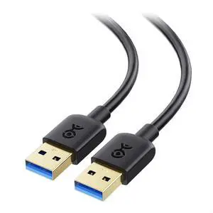 5Gbps Long USB 3.0 Cable - 10ft Male to Male USBA to USBA Cable USB Cord Black