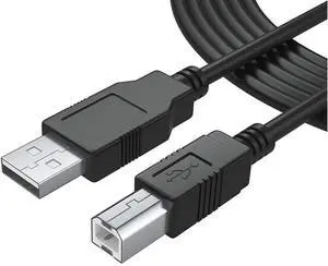 USB A to B Printer Cable High Speed Transfer Scanner Printer Cord Compatible for HP Canon  Epson Brother Lexmark Xerox  Piano DAC Etc (6-Feet)