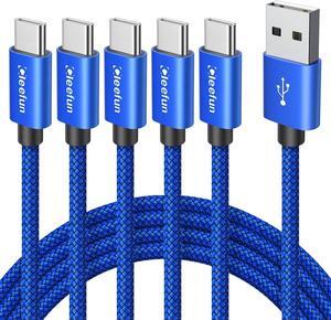 USB C Cable [3ft 5-Pack] USB A to Type C Cable Fast Charging C Charger Cord Braided for iPhone 16 15 Pro Max/Pro/Plus for  Galaxy S25 S24 S23 S22 S21 S20 Ultra S10 Moto Pixel