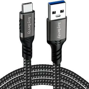 USB A to USB C Cable 10FT USB 3.1/3.2 10Gbps Data Transfer and 60W 3A Fast Charging Long Cable for Android Auto  Galaxy S22 S21 iPad Pro External SSD and Other USB to Type C Device