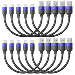 1ft Short USB C Cable for iPhone 15 10 Pack Bulk USB A to USB C Charger Cord 12 inch Multipack Type C Cable for Charging Station Compatible with  Galaxy S24 S23 S20 S10 S9 Note 20 10 9