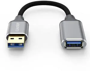 Short USB Extension Cable 6 inch USB A 3.0 Extender Male to Female Cord Braided Compatible with Flash Drive Printer Camera Mouse Keyboard Headset Phone