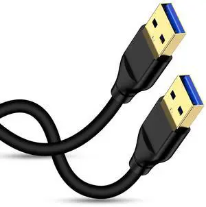 USB to USB Cable 6FT USB A to USB A Cord Male to Male USB Cable USB A 3.0 A to A Male Cable Double Sided USB A Data Transfer Cord for Computer PC Laptop Cooler TV Hub Hard Drive Enclosure DVD Player