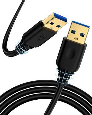 USB A to USB A Cable 6FT USB 3.0 Type A to A Male Cable Double Sided USB Cord for Data Transfer Compatible with External Hard Drives Laptops Cooling Pad/Fan Printer Scanner Speaker DVD Player USB Hub