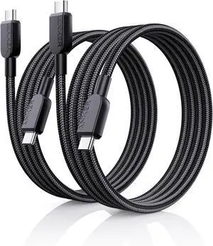 USB C to USB C Cable (2Pack 3FT) 240W Type-C Fast Charging Cord for iPhone 16/15 Series MacBook Pro 2020 iPad Air 4 and More (Black)
