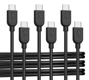 3-Pack Extreme Flexible USB C Charging Cable 3ft in Black Up to [60W Charging 480Mbps]  CarPlay Android Auto USB C Charger Cable for iPhone 16/15 Galaxy S24 iPad Pro