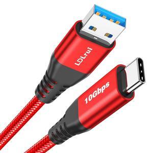 USB-C Data Cable 10Gbps [6ft Red] Android Auto USB 3.2 Gen 2 USB A to USB C Data Transfer Cord Type C 3.1A Fast Charging for  Galaxy S24/S23/S22/S21 iPhone 16/15 Pro Max CarPlay Pixel 9