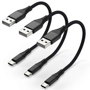 6 inch USB-C Charging Cable Short 3 Pack Braided USB A to USB C Cord Fast Charging Type C Cable for Charging Station Compatible with  Galaxy S22 Ultra Note 20 A21 LG V30 V40 Pixel 6