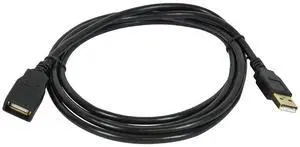 USB 2.0 Type-A Male to Type-A Female - Extension Cable Gold Plated 28/24AWG 15 Feet Black