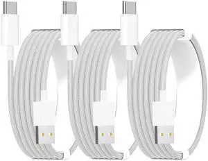 [ MFi Certified] iPhone 16 Car Carplay Cable Fast Charging Cable 3Pack 6ft 60W USB A to USB C Nylon Braid Cord Screen Data Sync for iPhone 16 Pro/15 Pro Max/16 Plus iPad Pro Air Mini iPad10