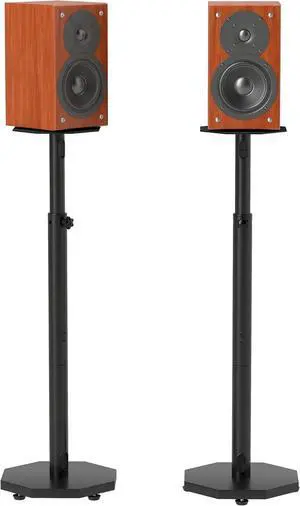 Universal Floor Speaker Stands Pair Surround Sound Bookshelf Speaker Stands Support Up to 22 lbs for Home Theater Studio 32.6 to 43 Height Adjustable
