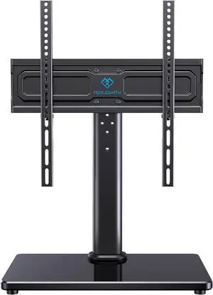 PERLESMITH Universal Swivel TV Stand for 24-60 inch TVs up to 99 lbs, 8 Height Adjustable Table Top TV Stand, TV Base Stand with Tempered Glass Base, Max VESA 400x400mm, PSTVS33