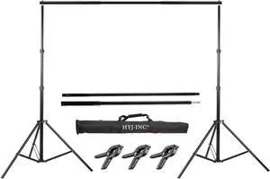 Photo Video Studio 10 Ft Adjustable Background Stand Backdrop Support System Kit with Photography Background Holder Carry Bag