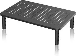 Computer Monitor Stand Riser Monitor Riser for Laptop Printer Notebook and All Flat Screen TV Display with Vented Platform 3 Height Adjustable Laptop Riser 1 Pack Black(MST003)